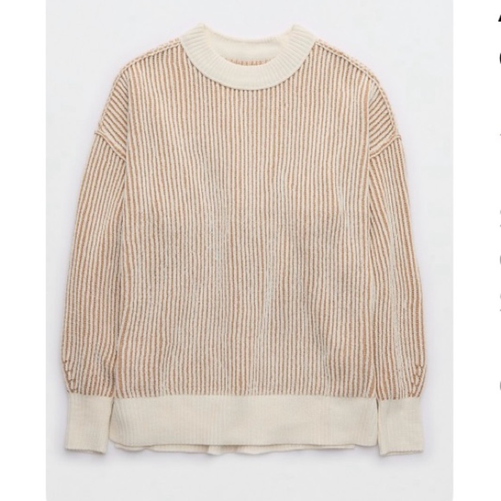 Aerie Boyfriend Chenille Sweater Beach Dune Size L